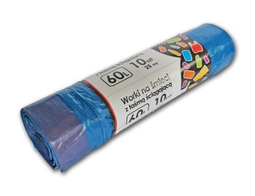 MOCNE GRUBE Worki niebieskie na papier do biura TAŚMA 10x60l