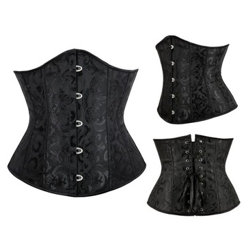 Классический черный корсет с завязанным поясом UNDERBUST s-xl