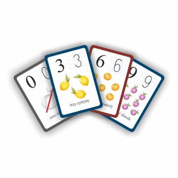 PLANSZE EDUKACYJNE CYFRY 0-10 LICZBY KARTY A4