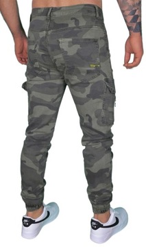 SPODNIE BOJÓWKI MĘSKIE JOGGERY Z KIESZENIAMI