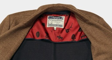 JOULES коричневый вязаный жакет в елочку *L