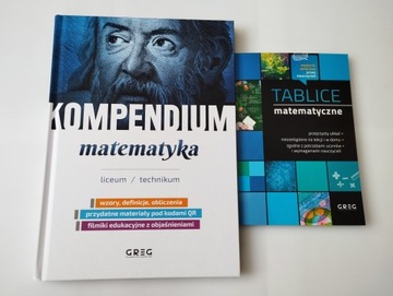 Pakiet MATEMATYKA x2 Tablice + KOMPENDIUM wzory Technikum Liceum Egzamin