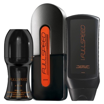 AVON ZESTAW Kosmetyków Full Speed 3w1 Męski Perfumy Żel Kulka dla Niego