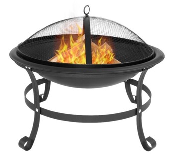GRILL OGRODOWY PALELNISKO Z OSŁONĄ STALOWY OGNISKO