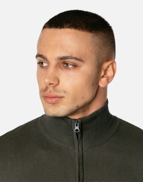 Elegancki Cienki Sweter Męski Rozsuwany na Zamek Półgolf Golf S3S C119 XXL