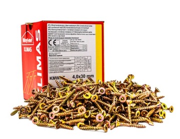 Klimas wkręty do drewna KMWHT torx z łbem stożkowym 4,0 x 30 mm, 500 szt.