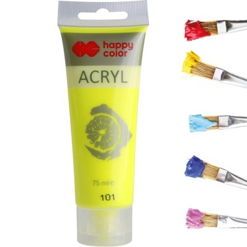 Happy Color FARBA AKRYLOWA 75 ml Żółty Fluo 101