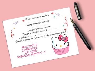 HELLO KITTY ПРИГЛАШЕНИЕ НА ДЕНЬ РОЖДЕНИЯ ДЕТЯ + БЕСПЛАТНЫЙ КОНВЕРТ КАЧЕСТВА