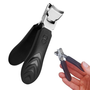 Obcinacz Obcinaczka cęgi do grubych paznokci Mocne Szerokie Czarne manicure