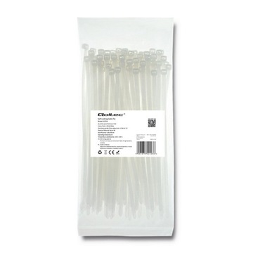 Qoltec Opaska zaciskowa 4.8*200mm Nylon UV Biała