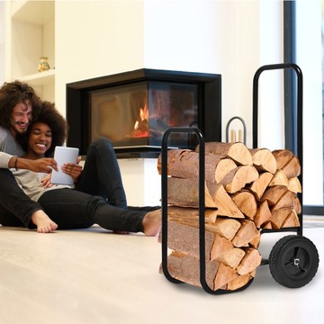 Тележка для перевозки дров, металлическая подставка для дров и дров, 80кг.