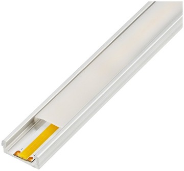 Профиль для анодированной светодиодной ленты поверхностного монтажа длиной 2 м с опаловым плафоном + 4 торцевых заглушки