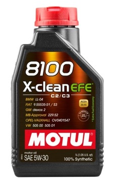 OLEJ MOTUL 5W30 1L X-CLEAN 8100 EFE C2/C3 / DPF / SN / 505.01 / 229.52 / LL