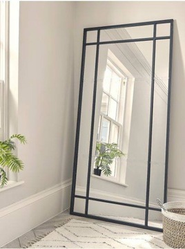 Lustro loft ze szprosami czarne DEMETER 80x180