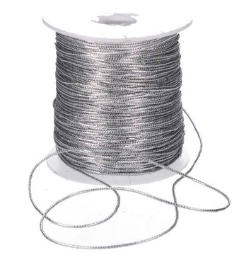 Sznurek metalizowany srebrny 1mm/100m