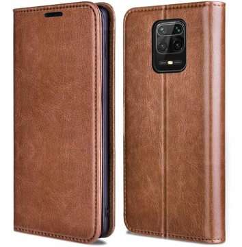 ETUI FLIP SKÓRA DO XIAOMI REDMI NOTE 9 PRO +SZKŁO