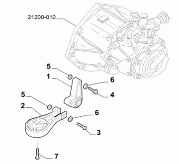 DRŽÁK ZAVĚŠENÍ MOTORU DO FIAT 500L 51954682 AMH54682