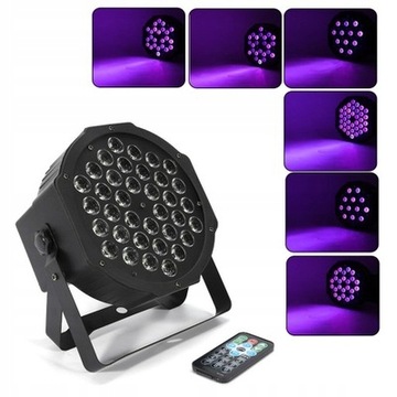 РЕФЛЕКТОРНАЯ ЛАМПА 36 LED UV 72W ДИСТАНЦИОННЫЙ DJ BAR CLUB