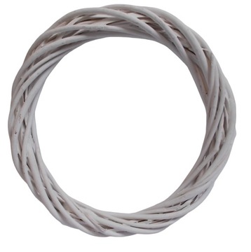 Wianek koło wiklinowy biały 25 cm