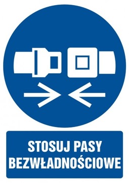 Stosuj pasy bezwładnościowe znak PCV 5,25x7,4