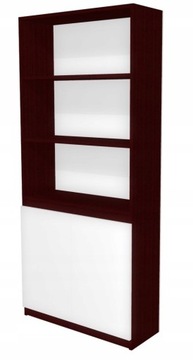 Regał z szafką na segregatory 70cm wenge, białe