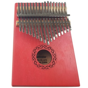 Kalimba Drewniana 17 Blaszek - Czerwona - Jeremi W-17T-7