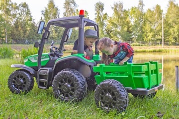 АККУМУЛЯТОРНЫЙ ТРАКТОР ДЛЯ ДЕТЕЙ 24В ​​400ВТ + ПУЛЬТ ДИСТАНЦИОННОГО УПРАВЛЕНИЯ НА КОЛЕСАХ EVA
