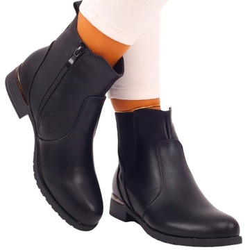 ЧЕРНЫЕ ЖЕНСКИЕ Ботинки Челси ELEGANT FLAT