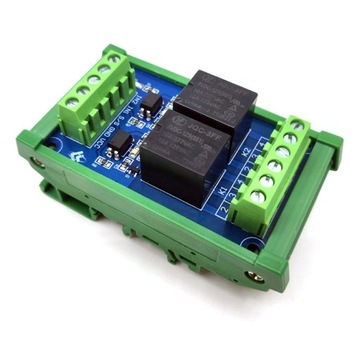 Двухканальный оптоизолятор ПЛК для DIN-рейки. 12 В