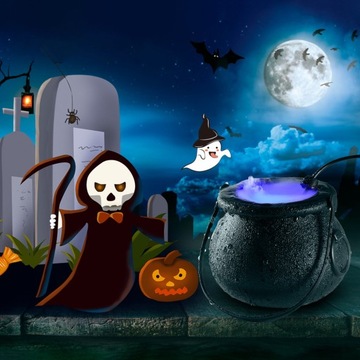 Хэллоуин ведьма чайник на открытом воздухе