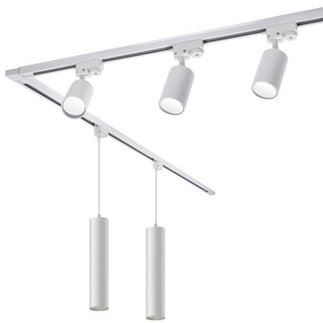 Zestaw szynowy Szynoprzewód 3m + 2x Lampa wisząca + 3x reflektor SuperLED