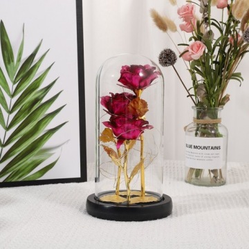 ВЕЧНАЯ РОЗА В СТЕКЛЕ СВЕТЯЩАЯСЯ СВЕТОДИОДНАЯ ИДЕЯ ПОДАРКА ЦВЕТА НА ДЕНЬ СВЯТОГО ВАЛЕНТИНА