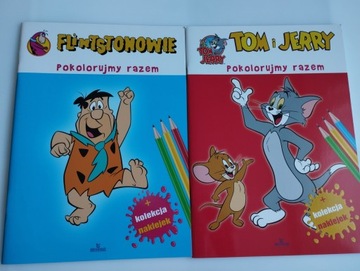 FLINSTONOWIE + TOM i JERRY Pokolorujmy razem A4 mi
