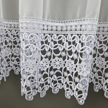 Портьера прямая 500х200 Вика, готовая вуаль-лента с широким гипюровым кружевом 30см.
