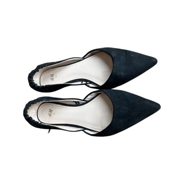 Skórzane balerinki H&M 36 black / 1593n