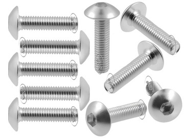 10 x ŚRUBA OWIEWKI ALUMINIOWA ŚRUBKI M5 SREBRNA
