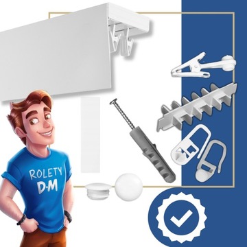 Двойной карниз, двухполосный, потолочный рельс, с крышкой, 9см, 2-полосный, 340см