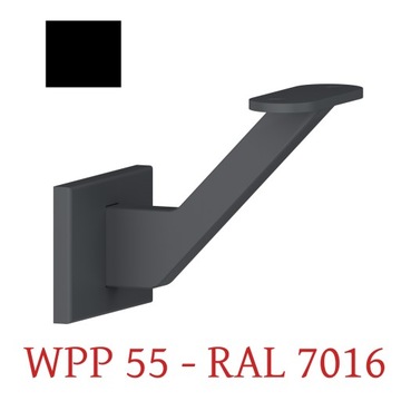 Uchwyt wspornik poręczy ścienny do ściany antracytowy baza płaska WPP 55
