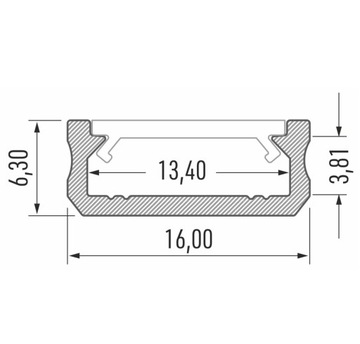 Profil aluminiowy listwa typ-D led czarny 1m