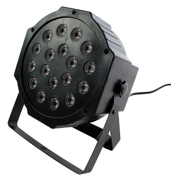 KOLOROFON LAMPA 18 LED STROBOSKOP RGB REFLEKTOR NA IMPREZĘ LAMPA DJ