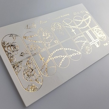AKAR NAKLEJKI NA PAZNOKCIE LUCKY ROSE FOIL GOLD -2