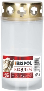 PLASTIKOWY Znicz biały z dekielkiem biały 36 godzin palenia śr. 6cm