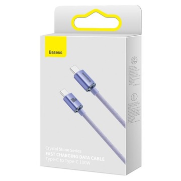 КАБЕЛЬ BASEUS CRYSTAL USB-C QC PD 100 Вт 1,2 м