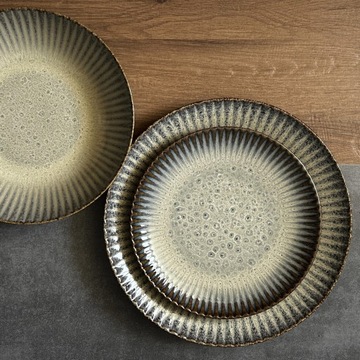 ZESTAW TALERZY DLA 4 OSÓB STONEWARE METEOR CERAMIC SERWIS OBIADOWY LUBIANA