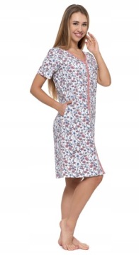 ЖЕНСКАЯ ХЛОПКОВАЯ НОЧНАЯ РУБАШКА БЕЗ ПУГОВИЦ С ЦВЕТОЧНЫМ РИСУНКОМ ЭЛЕГАНТНАЯ МУРЕНА L