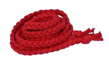 Pasek ze sznurka pleciony czerwony 150 cm