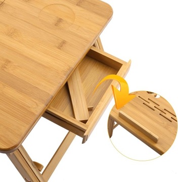 STOLIK POD LAPTOPA DO ŁÓŻKA SKŁADANY MOBILNY REGULOWANY BAMBOO ŚNIADANIOWY