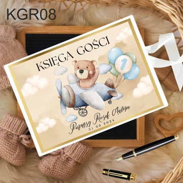 Pamiątkowa księga gości na ROCZEK z imieniem 100 stron+ wstążka