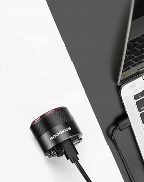 Задний велосипедный фонарь Rockbros Q3 с интеллектуальной системой остановки - черный