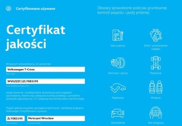 Volkswagen T-Cross SUV 1.0 TSI 115KM 2020 Volkswagen T-Cross Life, Klimatyzacja, Ogranicznik predkosci, Czujniki par, zdjęcie 4